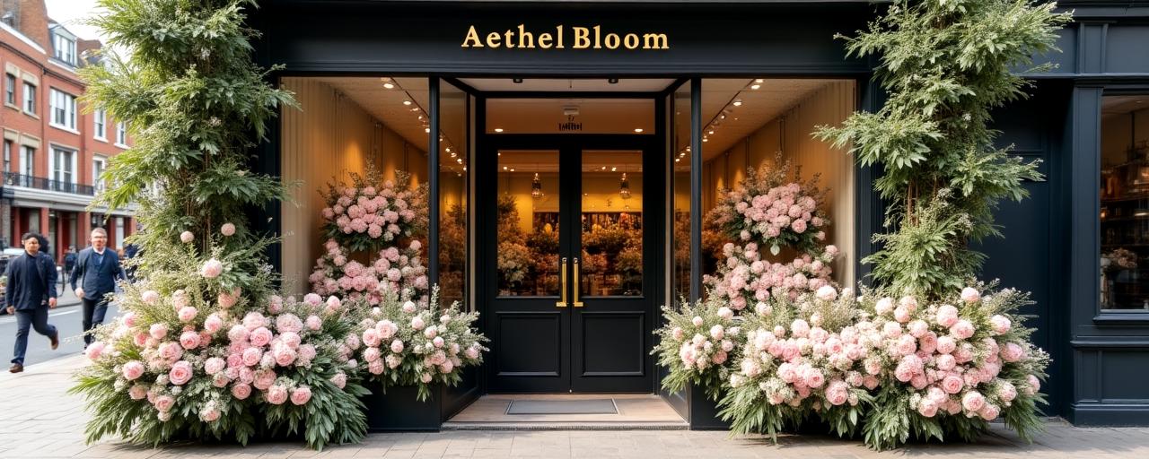 The elegant floral storefront of Aethel Bloom on Walton Street